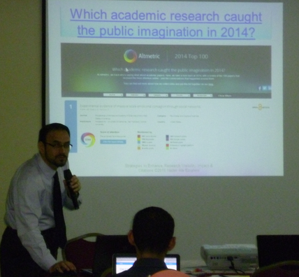 Nader Discussing Altmetric data at his most recent workshop